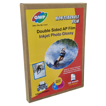 GMP Premium 12''x18'' - 170 Micron Double sided Non Tearable, Water Proof, Instant Dry Glossy Inkjet Photo Paper AP Film