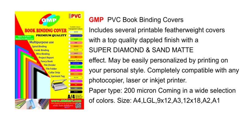 GMP A4 PVC Book Binding SHEET SUPER DIAMOND - SET( PANI + BLUE)
