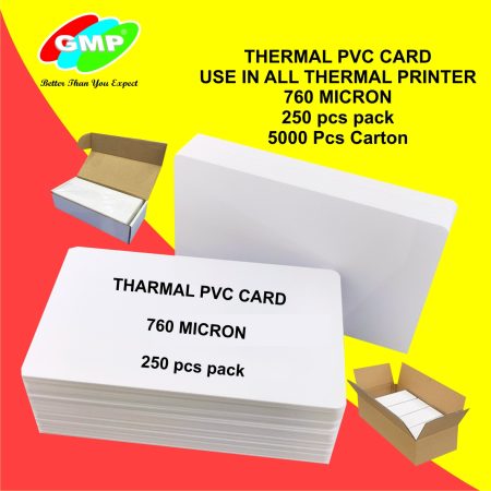 GMP THERMAL 760 MICRON PVC CARD FOR ALL THERMAL PRINTER 250 PCS BOX
