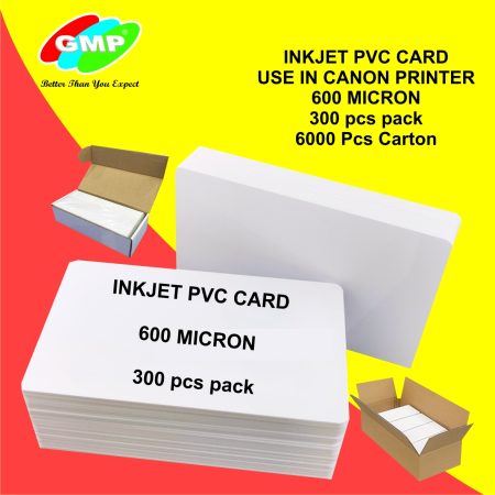 GMP INKJET 600 MICRON PVC CARD FOR CANON PRINTER ON G SERIES 300 PCS