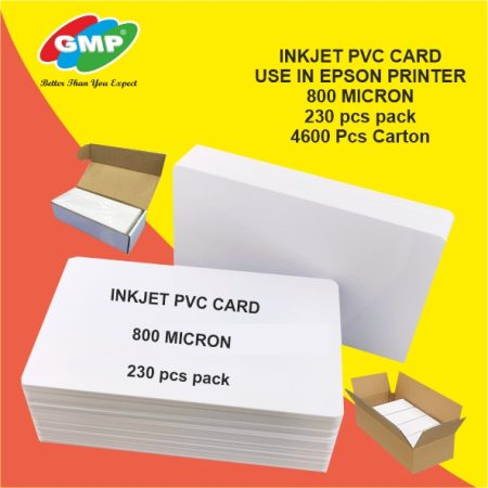 GMP INKJET 800 MICRON PVC CARD for Epson L805, L18050, L850, L8050, 230 PCS pack