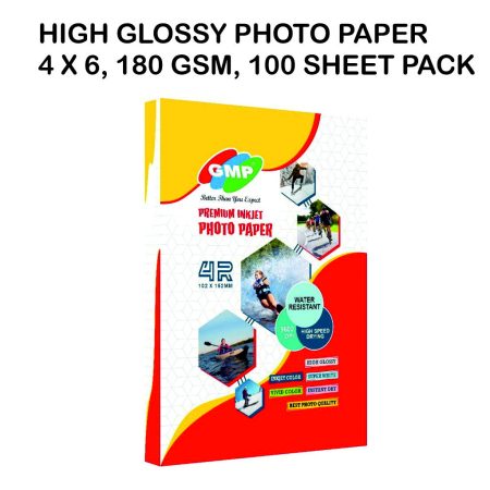GMP 4x6 High Glossy Inkjet Photo Paper 180gsm – 100 Sheets