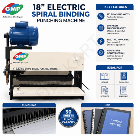 GMP Electric Spiral Binding Machine – A3 Size, 30 Sheets Punch Capacity for Book & Catalog Binding
