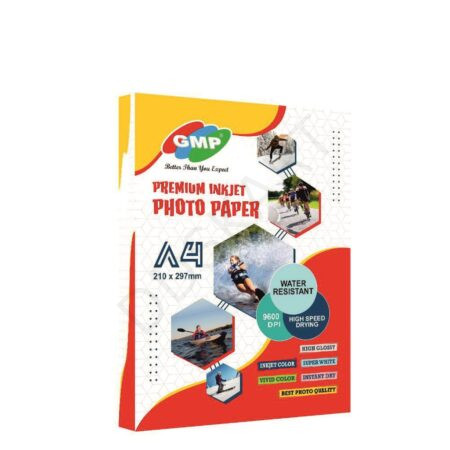 GMP Inkjet  High Glossy Photo Paper Cast Coated A4 Size – 130 GSM / 180 GSM / 200 GSM / 260 GSM – High Resolution & Quick Dry Printing