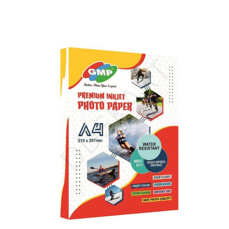 GMP Inkjet  High Glossy Photo Paper Cast Coated A4 Size – 130 GSM / 180 GSM / 200 GSM / 260 GSM – High Resolution & Quick Dry Printing