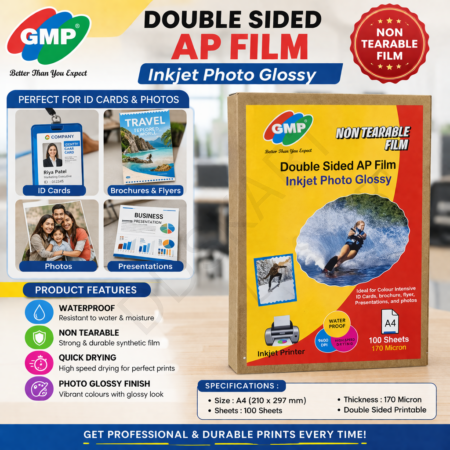 GMP 170 Micron Non-Tearable Inkjet Advanced Photography Film A4 (100 Sheets) — Dual Side, Instant Dry, Waterproof AP Film