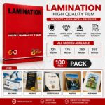 Black Gold Laminating Pouches A4 (225 x 310 mm), 125 Microns – Clear Glossy & Waterproof (100 Pouches)