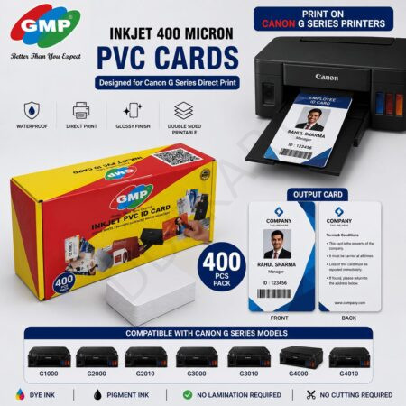 GMP Inkjet 400 Micron PVC Cards (400 pcs) – Designed for Canon G Series Direct Print