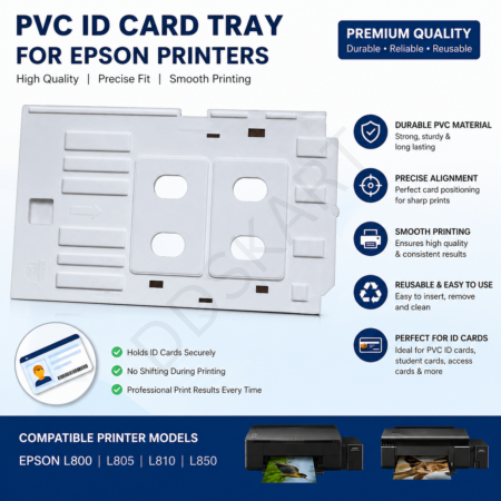 PVC ID Card Tray (White) – Compatible with Epson L800, L805, L810, L850 Inkjet Printers