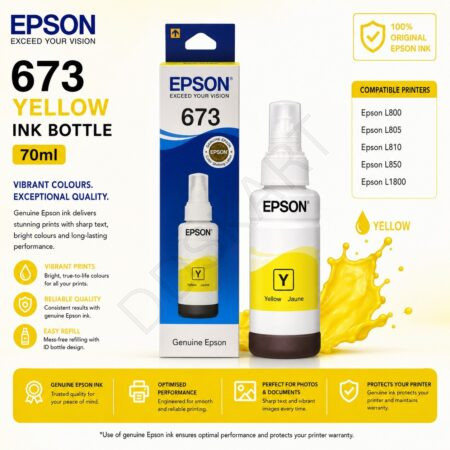 Epson 673 Yellow Ink Bottle (Original) 70ml