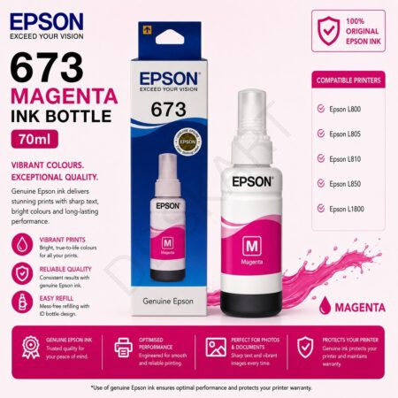 Epson 673 Magenta Ink Bottle (Original) 70ML