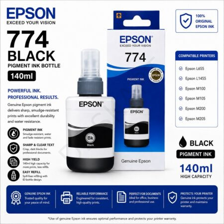 Epson 774 Black Pigment Ink Bottle (Original) 140ML