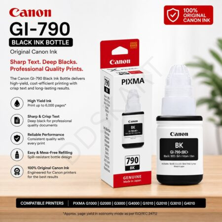 Canon GI-790 Black Ink Bottle (Original) , 135ML