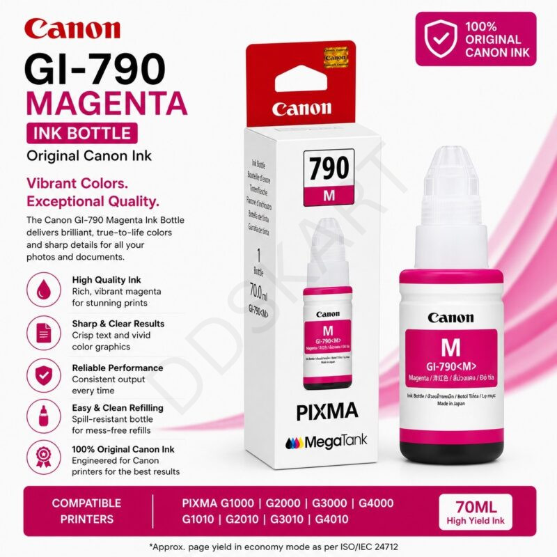 Canon GI-790 Magenta Ink Bottle (Original) , 70ML