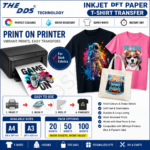 DDS A4 & A3 Inkjet Dark Fabric Transfer Paper – 20, 50 & 100 Sheets Pack