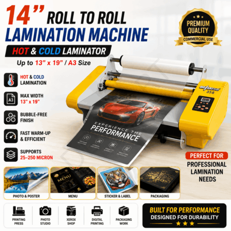 14" Roll to Roll Thermal Lamination Machine (13" x 19") – Hot & Cold Laminator for Commercial Use