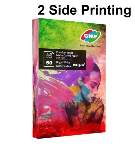 GMP 180gsm A4 Inkjet Matte Coated Paper(50 sheets) Dual Side Printing