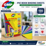 GMP A4 PVC Book Binding Sheets | 200 Micron Super Diamond Finish | Gloss Matte Finish Transparent Spiral Binding Covers | Pack of 100