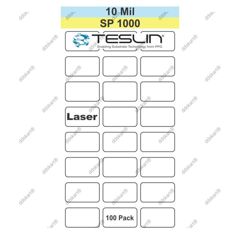 DDS Laser Teslin ID Card Sheets – 100 Sheets – Compatible with All Laser Printers