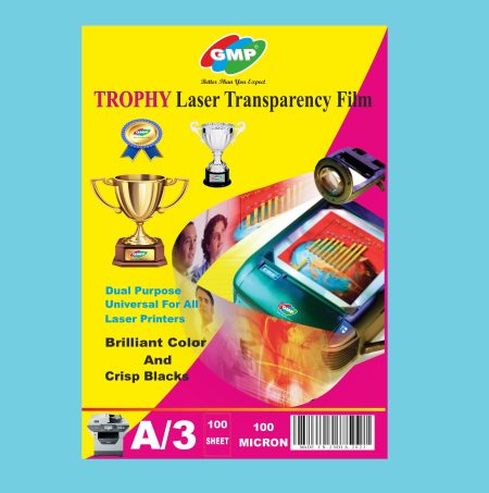 GMP A3 Trophy Transparency Film For Laser Printers, Pack Of 100