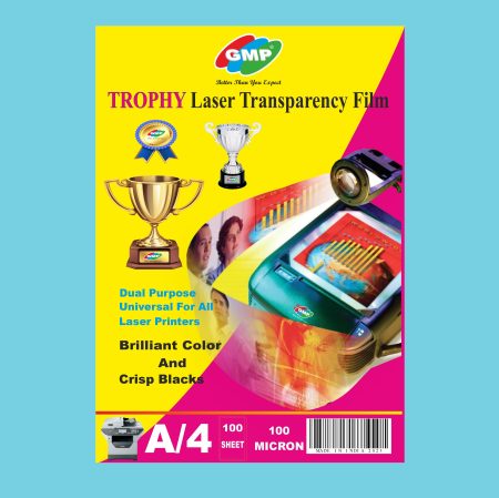 GMP A4 Trophy Transparency Film For Laser Printers, Pack Of 100