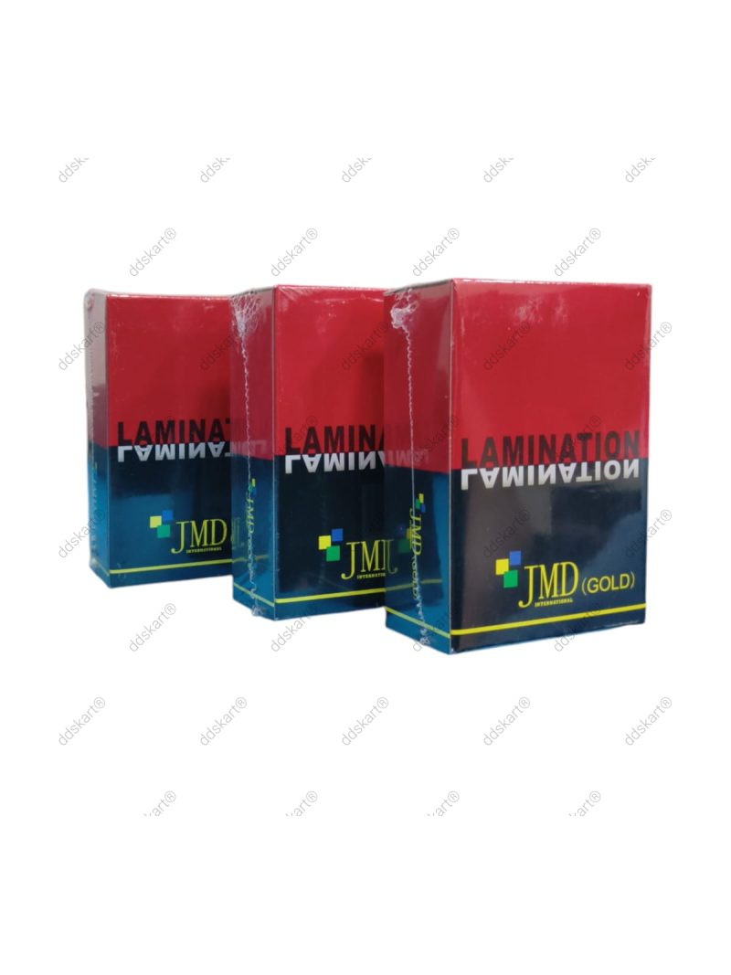 JMD Gold Laminating Pouches 65x95mm – 350 Microns, Clear Glossy Finish, Waterproof Sheets – Pack of 100