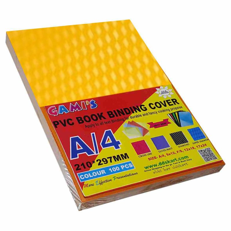 GMP A4 PVC Book Binding Sheet Super Diamond (Orange Opaque)