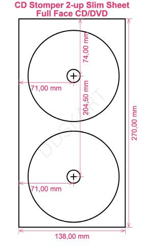 GMP Inkjet 2-Up CD Glossy Labels (100 Sheets)