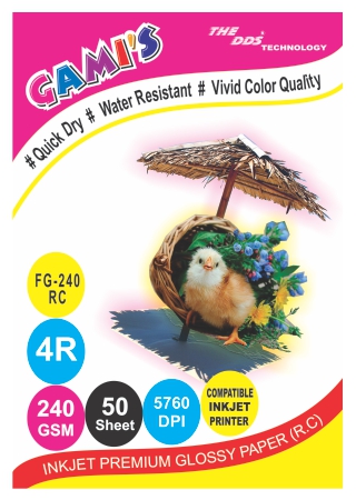 GAMI'S 240gsm 4R RC Inkjet Photo Glossy Paper 4X6(100 sheets)