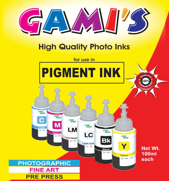GAMI'S PIGMENT Ink For EPSON L800/L810/850/805/L1300,L1800,R230/T60