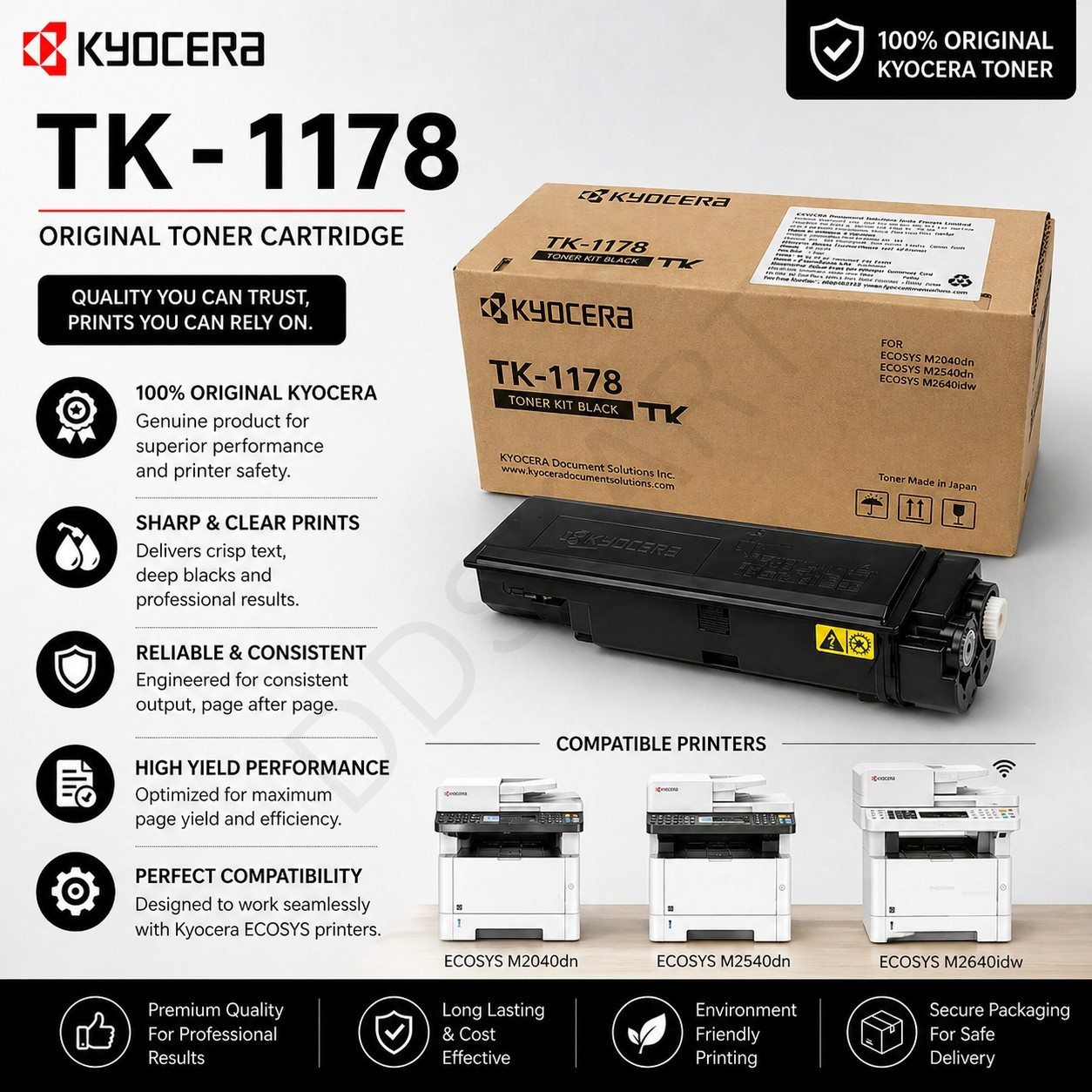 Kyocera TK 1178 Original Toner Cartridge for M2040dn, M2640idw