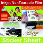 GMP Printable inkjet A4 Non-tearable Self-Adhesive Sticker Paper Waterproof HD Printing for Ink Jet Printer, 50 Sheet
