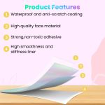 GMP Printable inkjet Printing A4 Holographic Self-Adhesive Sticker Paper Waterproof HD Printing Vinyl Paper for Ink Jet Printer, 20 Sheet