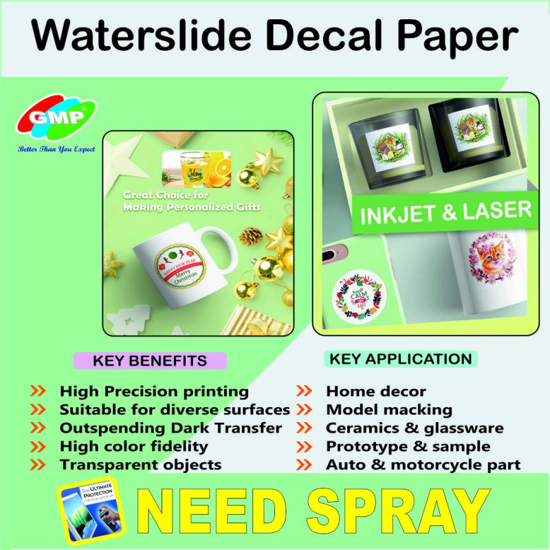 Water Slide Decal Paper Inkjet 05 Sheets A4 Size Premium Transfer Paper Clear Transparent Printable Waterslide Paper