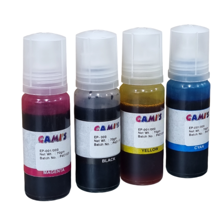 GMP 003 Compatible Refill Ink for Epson L3110, L3150, L3250, L3252 L3115, L3116, L3101, L3210, L3215, L3216, L3151, L3152, L3156, L5190 Printer – (4 Color Set Box)