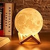 3D Moon Lamp 7 Colour Changeable Sensor Moon Night Light Lamp, Touch Control, Moonlight Lamp with Stand & USB for Bedrooms Valentine Gifts, Festival, Wedding Gifts-Plastic, LED