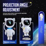 GMP Cosmic Astronaut Galaxy Projector – 360° Rotating Nebula Night Light with Remote Control & Timer for Kids, Adults, Bedrooms, Parties, Gifts.