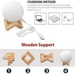 3D Moon Lamp 7 Colour Changeable Sensor Moon Night Light Lamp, Touch Control, Moonlight Lamp with Stand & USB for Bedrooms Valentine Gifts, Festival, Wedding Gifts-Plastic, LED