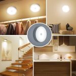 GMP MotionLite (Pack of 2) Self Adhesive Motion Sensored Lights with USB Charging, LED Body Induction Lamp, Human Detection Lamp for Office, Warehouse, Storage, Home, Security, Wardrobe, Stairs, Night-Light (White).