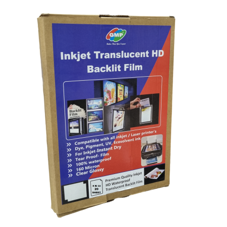 GMP Translucent Backlit Film Sheets (20 Sheets) – Printable with Inkjet & Laser Printers (8x12, 12x18)
