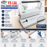 GMP Heavy Duty FS/ LGL Spiral Binding Machine – 14-16 Sheets Punch Capacity, 40 Holes Coil Binder for Office Use