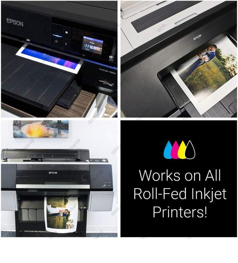 Rc- 265 gsm Premium RC Glossy Photo Paper Roll (12'', 20'' , 24'' , 36'' x 30 meters) Wide Format Inkjet print (2025 New Upgrade, plastic film layer in the back, more durable more waterproof, no easy to get wrinkle)