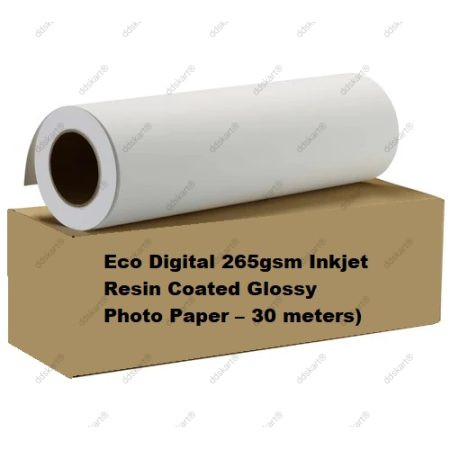 Rc- 265 gsm Premium RC Glossy Photo Paper Roll (12'', 20'' , 24'' , 36'' x 30 meters) Wide Format Inkjet print (2025 New Upgrade, plastic film layer in the back, more durable more waterproof, no easy to get wrinkle)