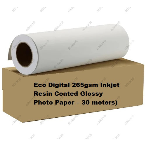 Rc- 265 gsm Premium RC Glossy Photo Paper Roll (12'', 20'' , 24'' , 36'' x 30 meters) Wide Format Inkjet print (2025 New Upgrade, plastic film layer in the back, more durable more waterproof, no easy to get wrinkle)