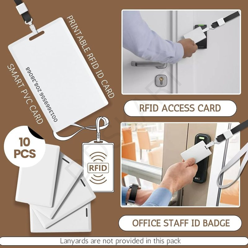 GMP RFID ID Cards 25 Pcs | Thick RFID Card | 125khz Proximity Card Office Employees ID Badge | RFID AccessCard for essl Biometric Attendance IDCard | PVC Smart Card with Vertical Slot Hole Punch