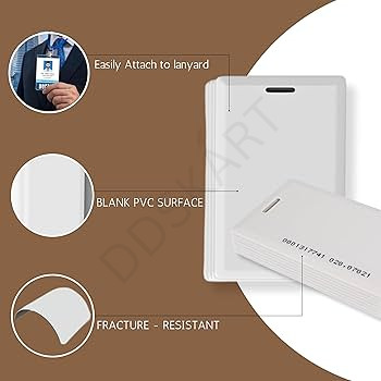 GMP RFID ID Cards 25 Pcs | Thick RFID Card | 125khz Proximity Card Office Employees ID Badge | RFID AccessCard for essl Biometric Attendance IDCard | PVC Smart Card with Vertical Slot Hole Punch