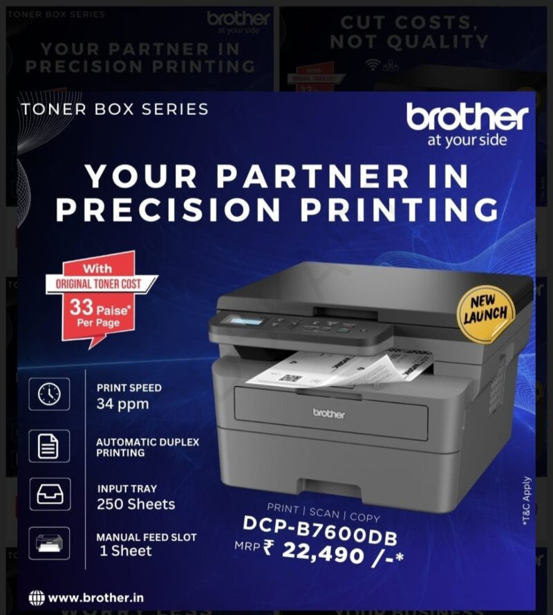 Brother Printer DCP-B7600DB All in One Monochrome Laser Printer & Auto Duplex
