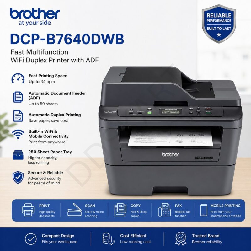 Brother DCP-B7640DWB Fast Multifunction WIFI Duplex Printer, ADF