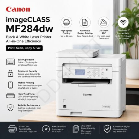 Canon imageCLASS MF284dw Black & White Laser Printer – All-in-One