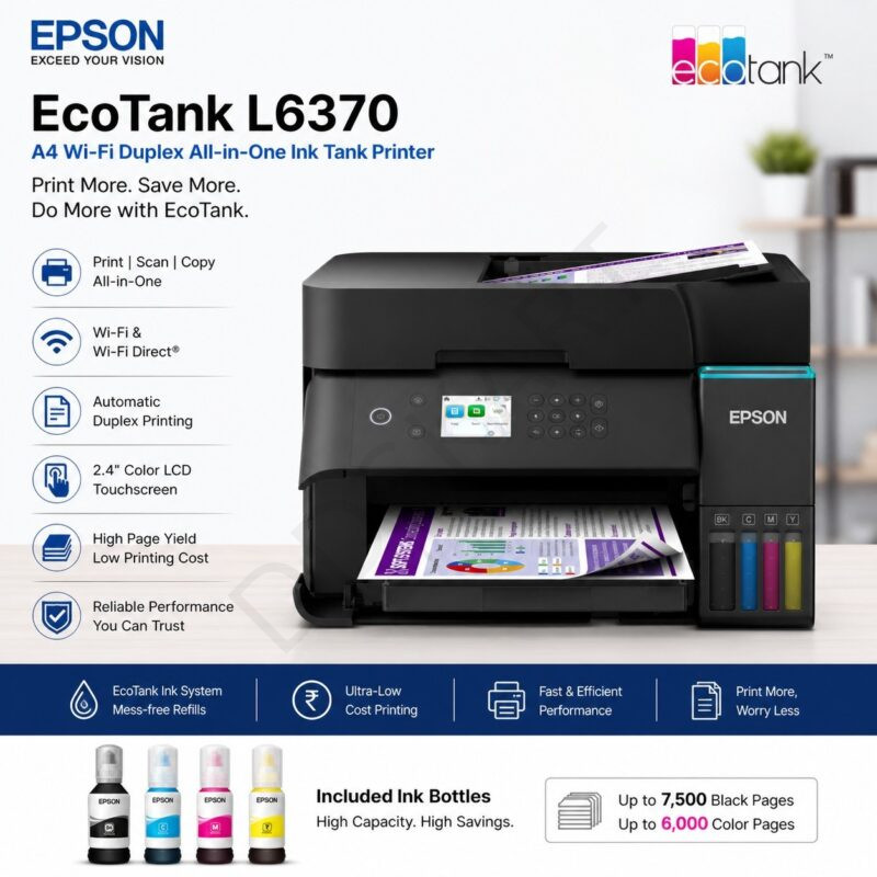 Epson EcoTank L6370 A4 Wi-Fi Duplex All-in-One Ink Tank Printer